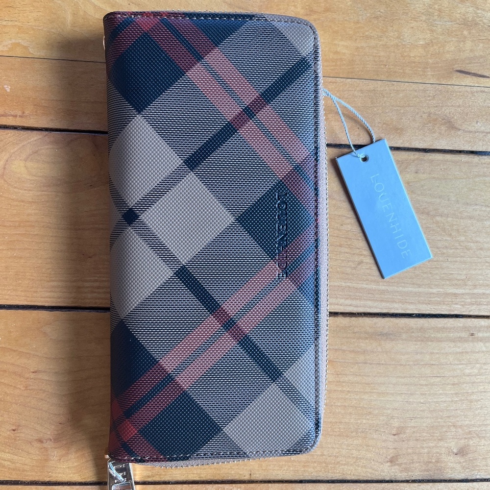 LOUENHIDE JESSICA WALLET PLAID CHOCOLATE
